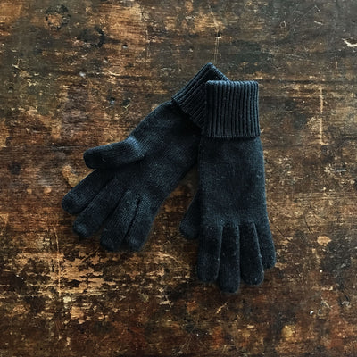 Adult's Merino Wool Knitted Gloves - Black