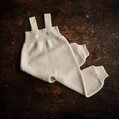 Baby Cotton Dungarees - Dune