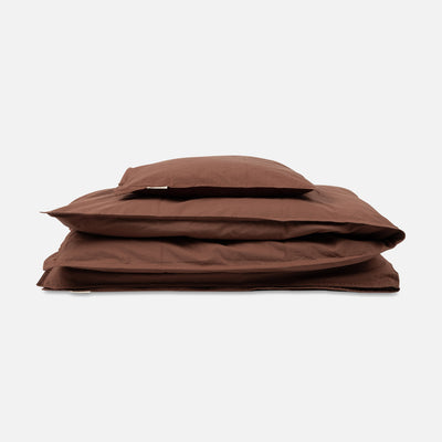 Cotton Duvet & Pillow Cover - Mocha - Junior Size