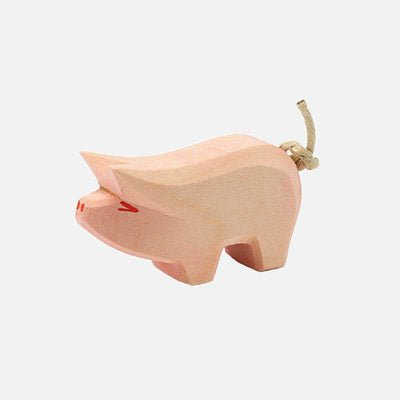 Handcrafted Wooden Pink Piglet
