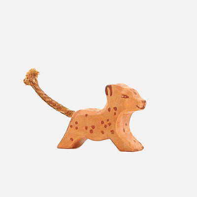 Handcrafted Wooden Small Running Leopard