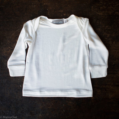 Silk Jersey Long Sleeve Baby Shirt - Natural White