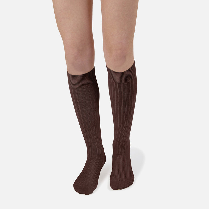 Baby & Kids Cotton Knee Socks - Chocolate