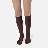 Adult's Cotton Knee Socks - Chocolate