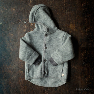 Baby & Kids Boiled Merino Wool Jacket - Grey