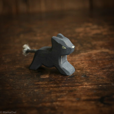 Handcrafted Wooden Small Running Panther