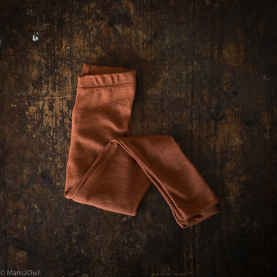 Finch Leggings - Merino Wool & Silk - Deep Rust