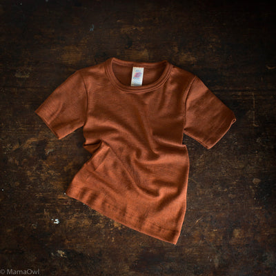 Smew Top - Merino Wool & Silk - Deep Rust