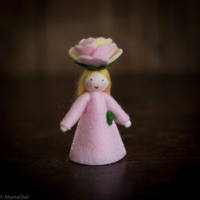 Handmade Wool Fairy - Blush Rose - White