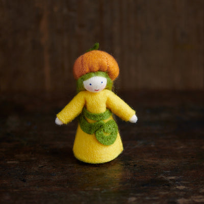 Handmade Wool Fairy - Pumpkin Girl - White
