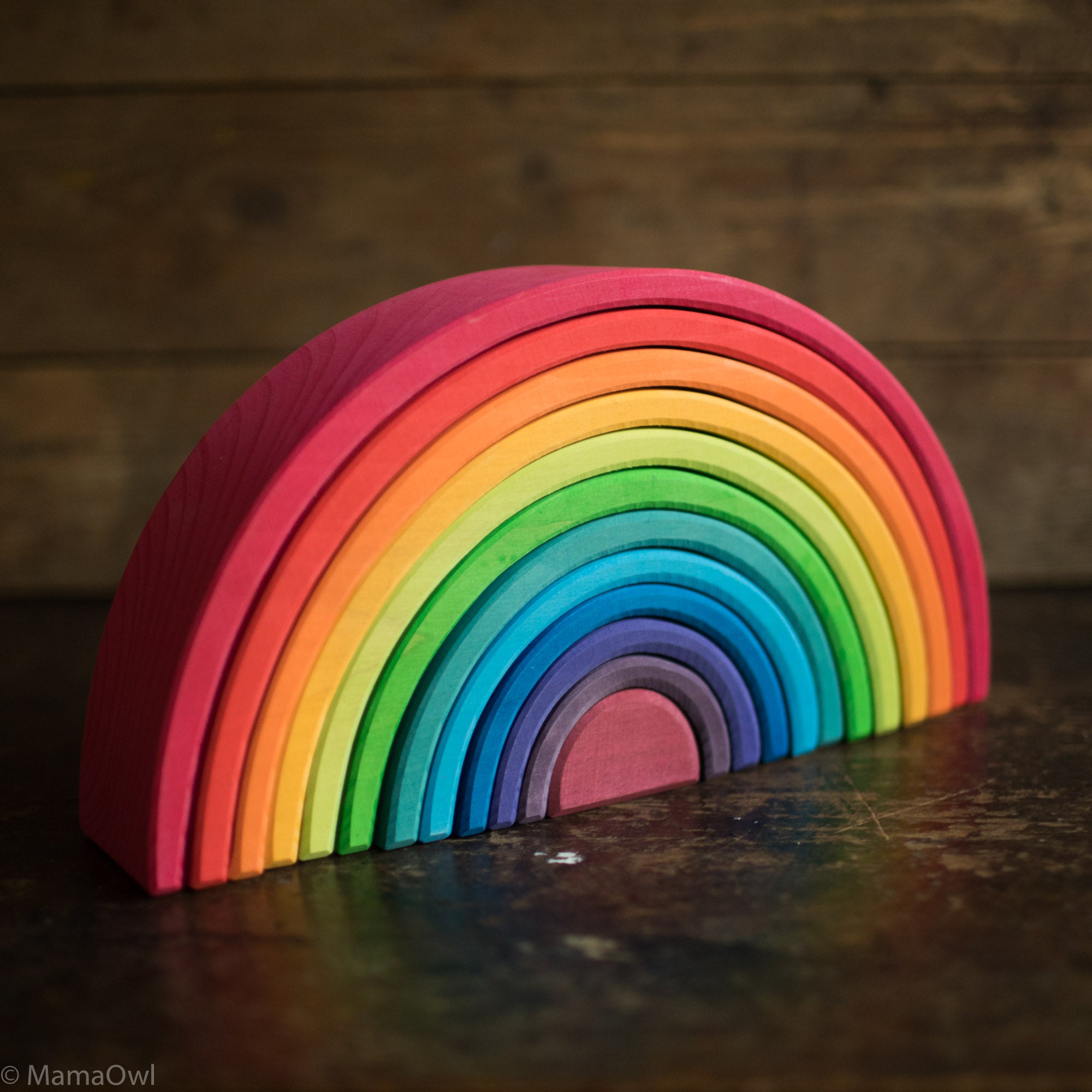 Wooden 12 Piece Rainbow - Colourful – MamaOwl