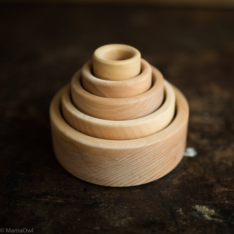 Wooden set of small bowls - Natural