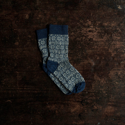 Baby & Kids Wool Nordic Star Socks - Navy/Natural