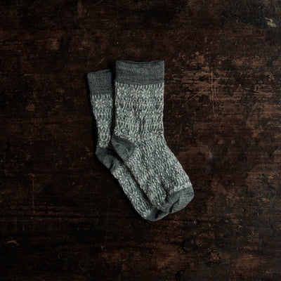 Baby & Kids Wool Nordic Star Socks - Grey/Natural