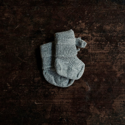 Baby Wool Newborn Socks - Grey Melange