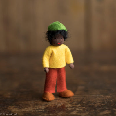 Handmade Doll's House Doll - Black Boy