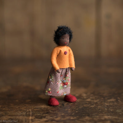 Handmade Doll's House Doll - Black Woman