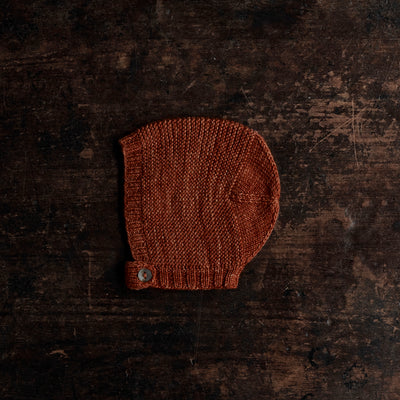 Hand Knit Merino Wool Beach Walk Bonnet - Terracotta