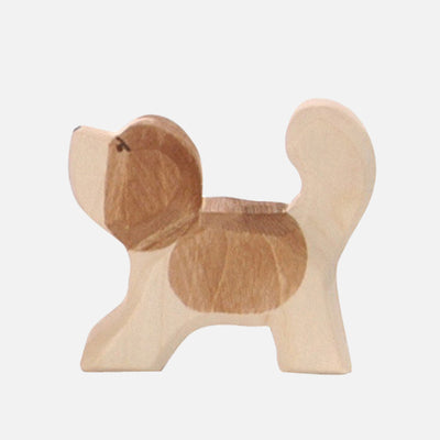 Handcrafted Wooden St Bernard Dog Puppy
