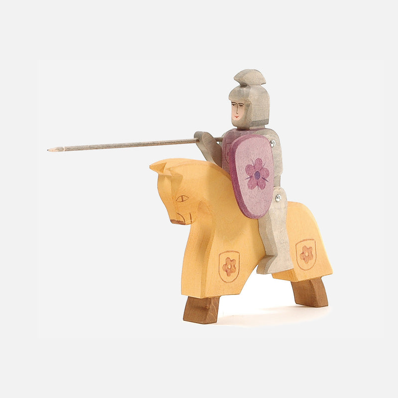 Handcrafted Wooden Riding Knight - Red