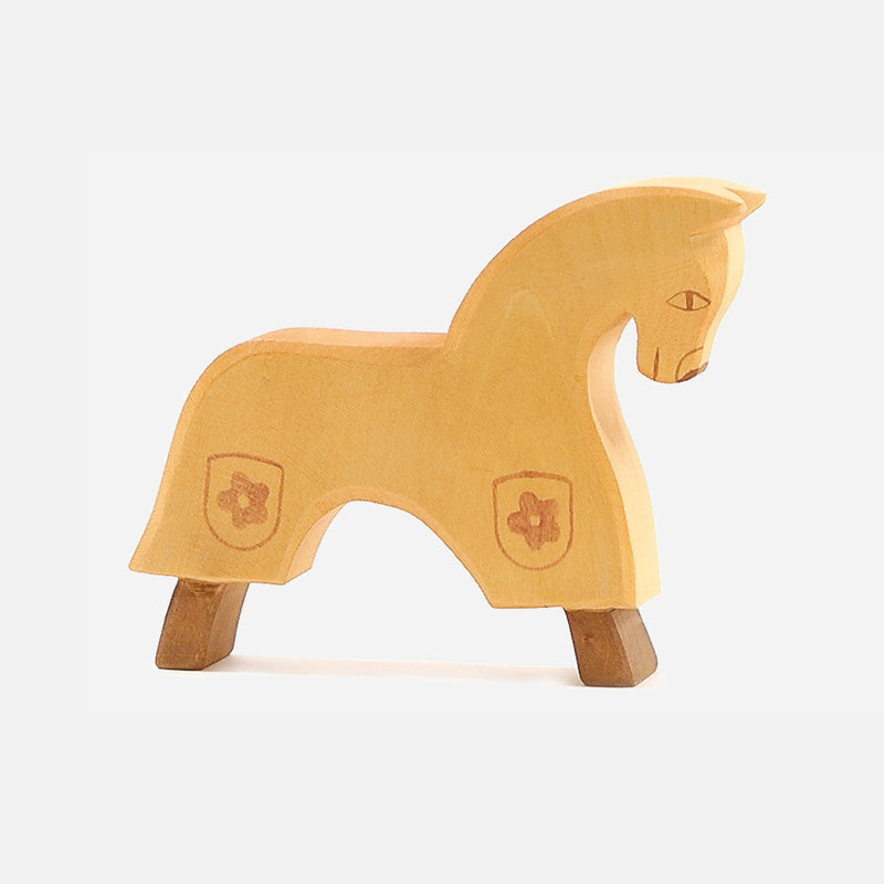 Handcrafted Wooden Horse For Knight - Yellow