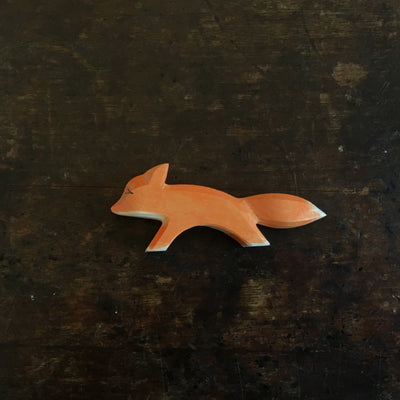 Handcrafted Wooden Small Running Fox