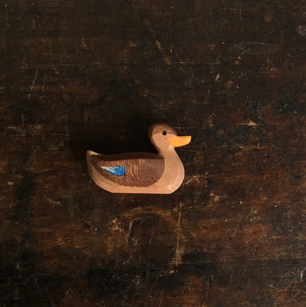 Handcrafted Wooden Swimming Brown Duck
