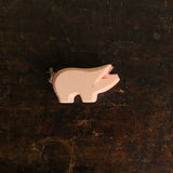 Handcrafted Wooden Pink Piglet