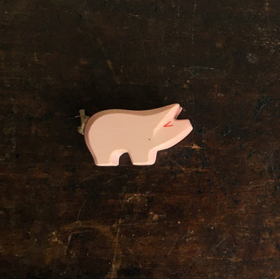 Handcrafted Wooden Pink Piglet