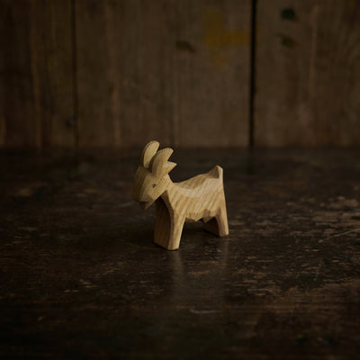 Hancrafted Wooden Goat