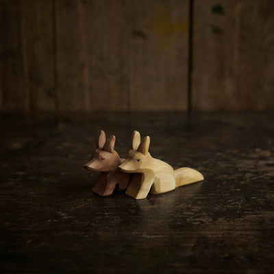 Hancrafted Wooden Sitting Fox