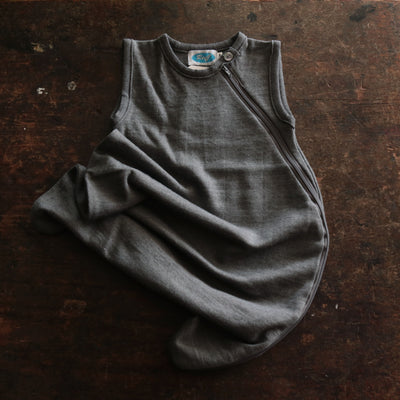 Merino Wool/Silk Sleeveless Terry Sleeping Bag - Slate