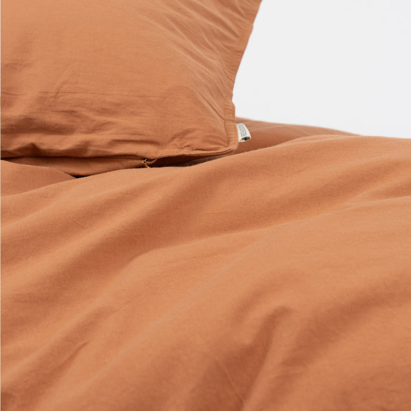 Cotton Duvet & Pillow Cover - Caramel - Single - 140x200/60x63cm