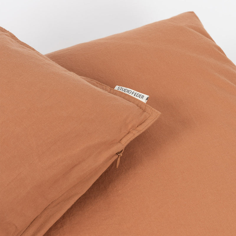 Cotton Duvet & Pillow Cover - Caramel - Single - 140x200/60x63cm