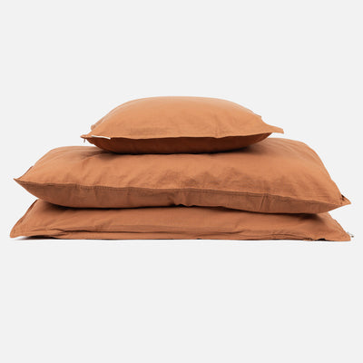 Cotton Duvet & Pillow Cover - Caramel - Junior Size