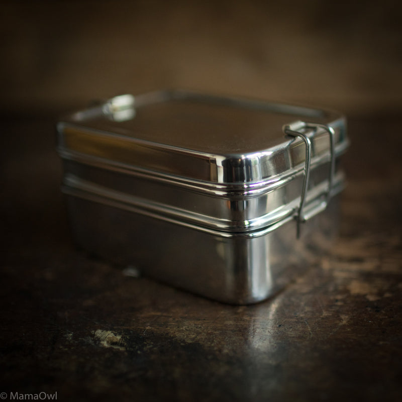 Stainless Steel Two Tier Lunch Box With Mini Container