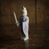 Handcrafted Wooden Standing Knight - Blue
