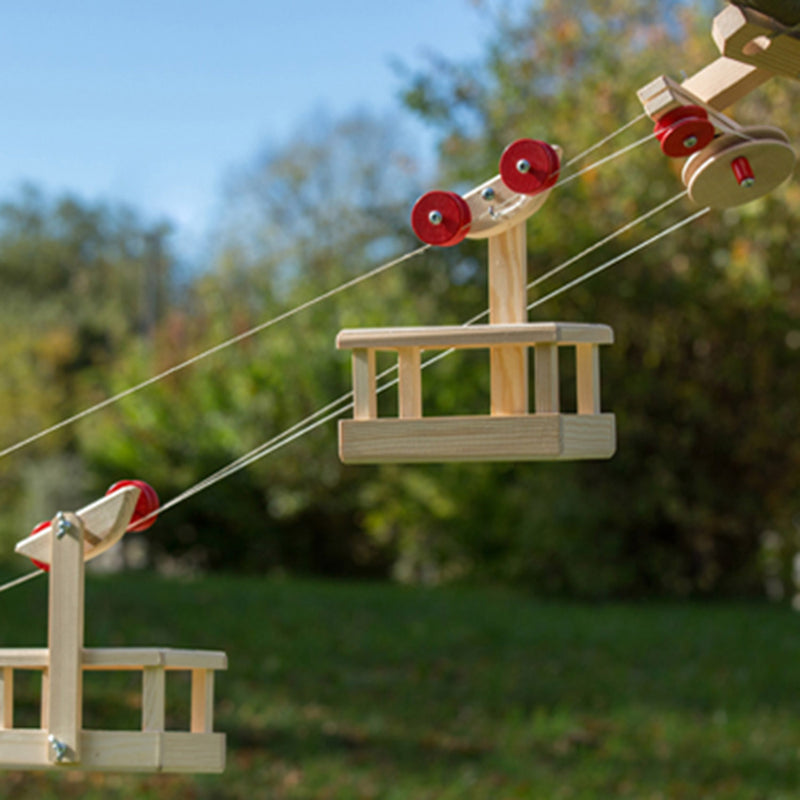 Wooden Big Shuttle Service Cable Car Set