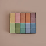 Handmade Wooden 20 Piece Cube Set - Pastel