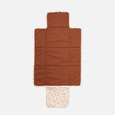 Cotton Quilted Changing Mat - Caramel Leaves