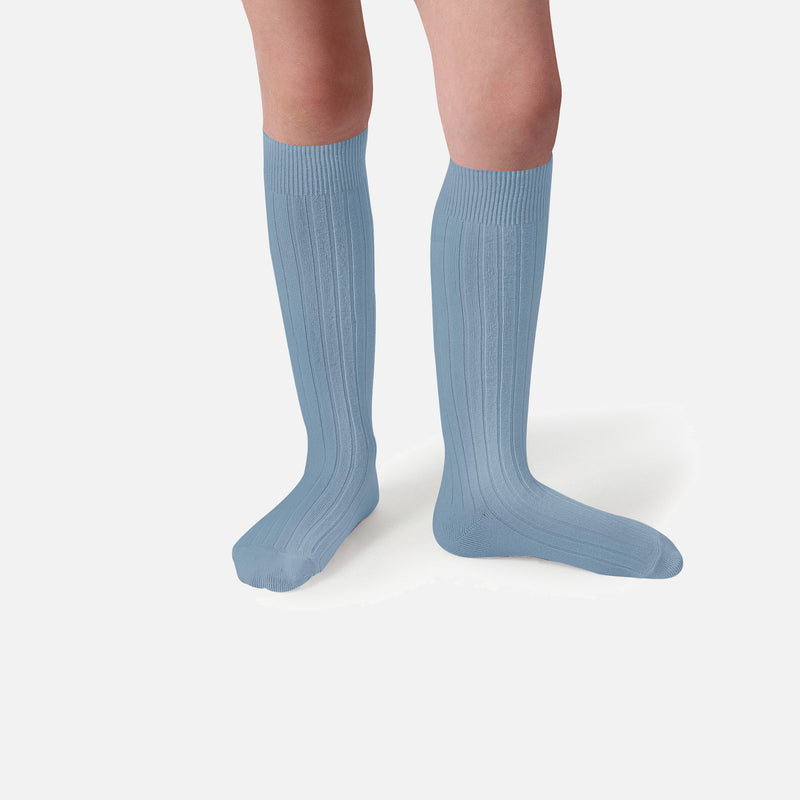 Baby & Kids Cotton Knee Socks - Azure