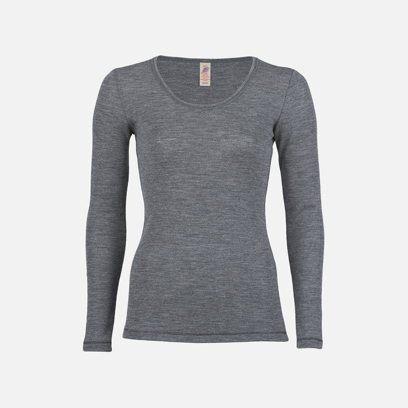 Womens Merino Wool LS Top - Slate