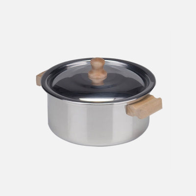 Child's Low Cooking Pot With Lid - Aluminium