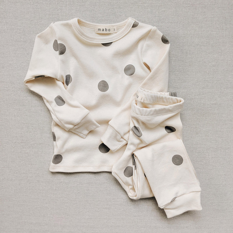 Cotton Spotted Pyjamas - Grey