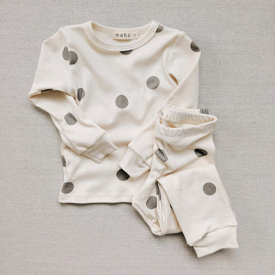 Cotton Spotted Pyjamas - Grey