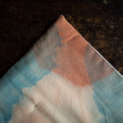 Hand Dyed Wool Crepe Mini Wawa Quilt - Watercolour Pink/Blue