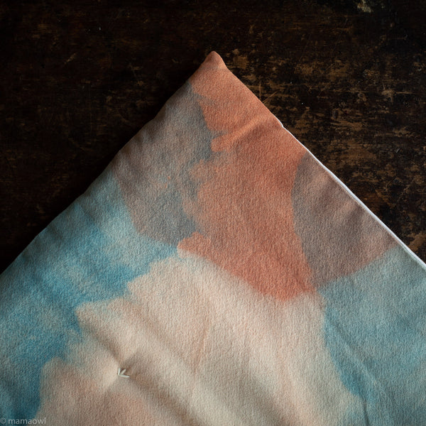 Hand Dyed Wool Crepe Mini Wawa Quilt - Watercolour Pink/Blue
