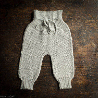 Baby Hand Knit Alpaca Rico Pants - Grey