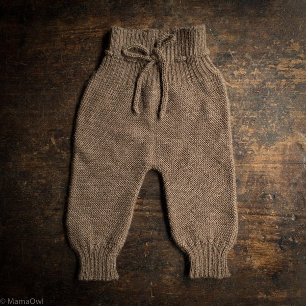 Baby Hand Knit Alpaca Rico Pants - Brown