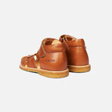 Toddler Leather Petal Scallop Sandals - Cognac